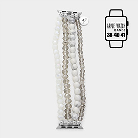 Faceted Beads Natural Stone Beaded Multi Layered Apple Watch Band