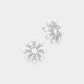 Pearl Starburst Stud Earrings