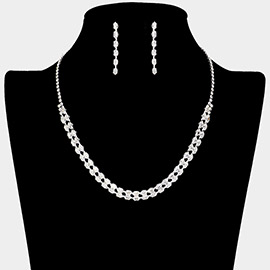 CZ Marquise Rhinestone Paved Necklace