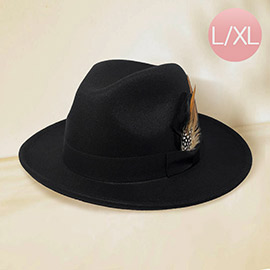 Feather Bow Pointed Fedora Hat