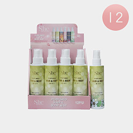 12PCS - Perfumed Hair and Body Mist