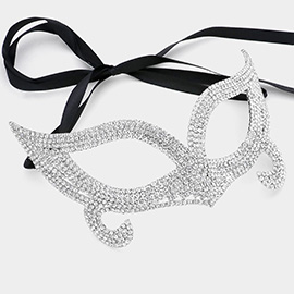 Rhinestone Pave Cat Eye Masquerade Mask