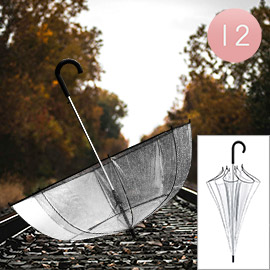 12PCS - Clear Transparent Umbrellas