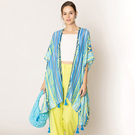 Aztec Print Kimono Poncho