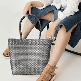 Basket Weave Tote Bag / Shoulder Bag