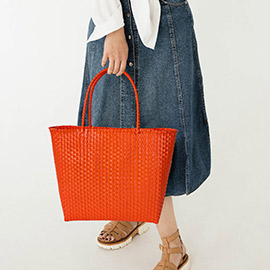 Basket Weave Tote Bag / Shoulder Bag