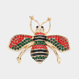 Pearl Crystal Embellished Tiny Pearl Wing Honey Bee brooch