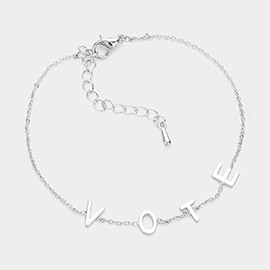 VOTE Metal Plate Message Bracelet