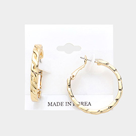 Textured Metal Hoop Earrings