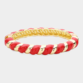 Enamel Twisted Hinged Bracelet