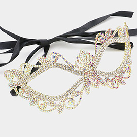 Rhinestone Paved Cat Eye Masquerade Mask