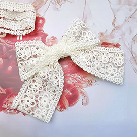 Flower Lace Bow Barrette