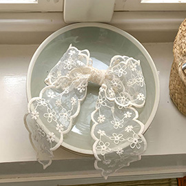 Flower Lace Bow Barrette