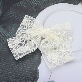 Flower Lace Bow Barrette