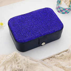 Bling Studded Faux Leather Portable Jewelry Box