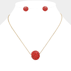 Rhinestone Ball Pendant Necklace