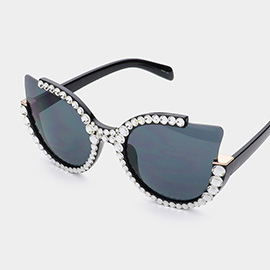 Bling Studded Cat Eye Sunglasses