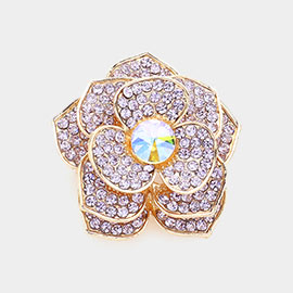 Rhinestone Flower Pin Brooch