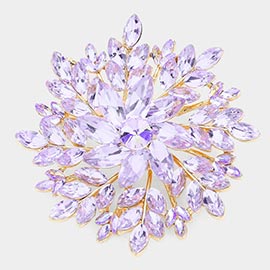 Marquise Stone Cluster Flower Pin Brooch