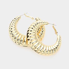 Textured Metal Hoop Earrings