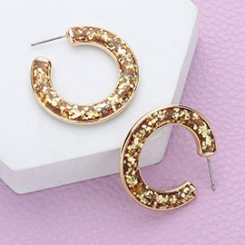 Glitter Inlay Resin Hoop Earrings