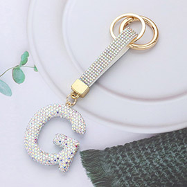 Bling Studded Monogram Initial G Keychain