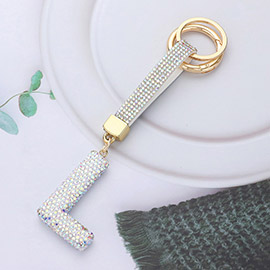 Bling Studded Monogram Initial L Keychain