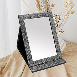 Bling Studded Folding Makeup Mirror