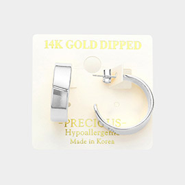 14K Gold Dipped Hypoallergenic Metal Hoop Earrings