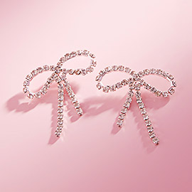 Rhinestone Bow Evening Earrings