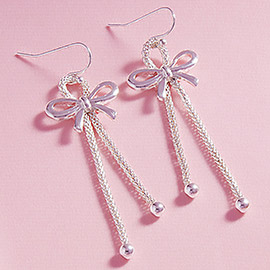 Metal Bow Dangle Earrings