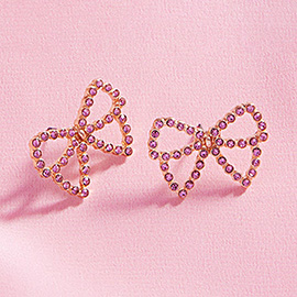 Rhinestone Paved Bow Stud Earrings