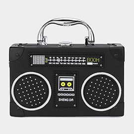 Vintage Radio Boombox Shape Handbag / Crossbody Bag