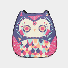 Faux Leather Owl Shape Crossbody Bag