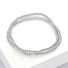 2PCS - Stainless Steel Ball Stretch Multi Layered Bracelets