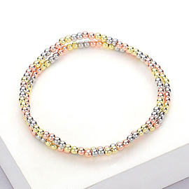 2PCS - Stainless Steel Ball Stretch Multi Layered Bracelets