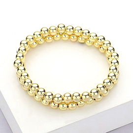 2PCS - Stainless Steel Ball Stretch Multi Layered Bracelets