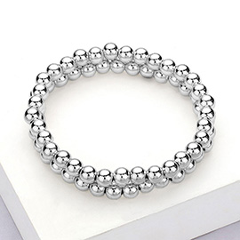 2PCS - Stainless Steel Ball Stretch Multi Layered Bracelets