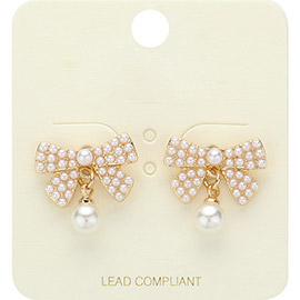 Pearl Bow Earrings