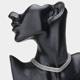 Mesh Metal Choker Necklace