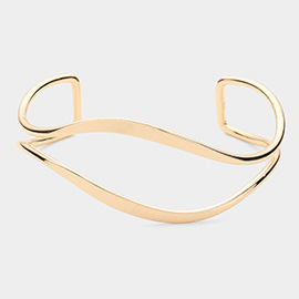 SECRET BOX_Brass Metal Abstract Open Cuff Bracelet