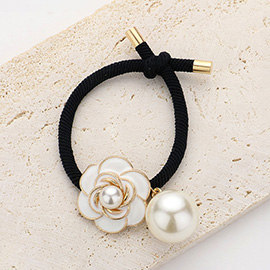 Handmade Enamel Flower Pearl Dangle Hair Band