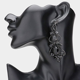 Teardrop Stone Cluster Embellished Chandelier Evening Earrings