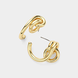 SECRET BOX_14K Gold Dipped Abstract Earrings