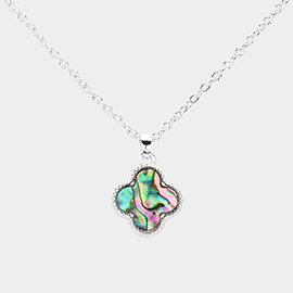 Abalone Quatrefoil Pendant Necklace