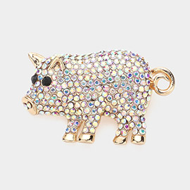 Stone Paved Pig Pin Brooch