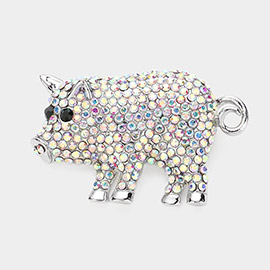 Stone Paved Pig Pin Brooch