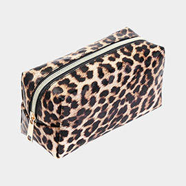 Leopard Printed Makeup Pouch Bag