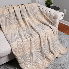 Geometric Chevron Patterned Reversible Throw Blanket