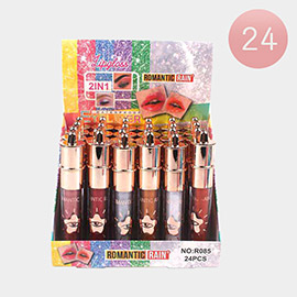 24PCS - Romantic Rain 2 in 1 Waterproof Eyeliner and Lip Gloss